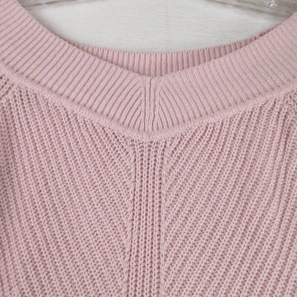 Abercrombie & Fitch V Neck Rib Knit Sweater Size S Soft Pink Pullover - Picture 2 of 10